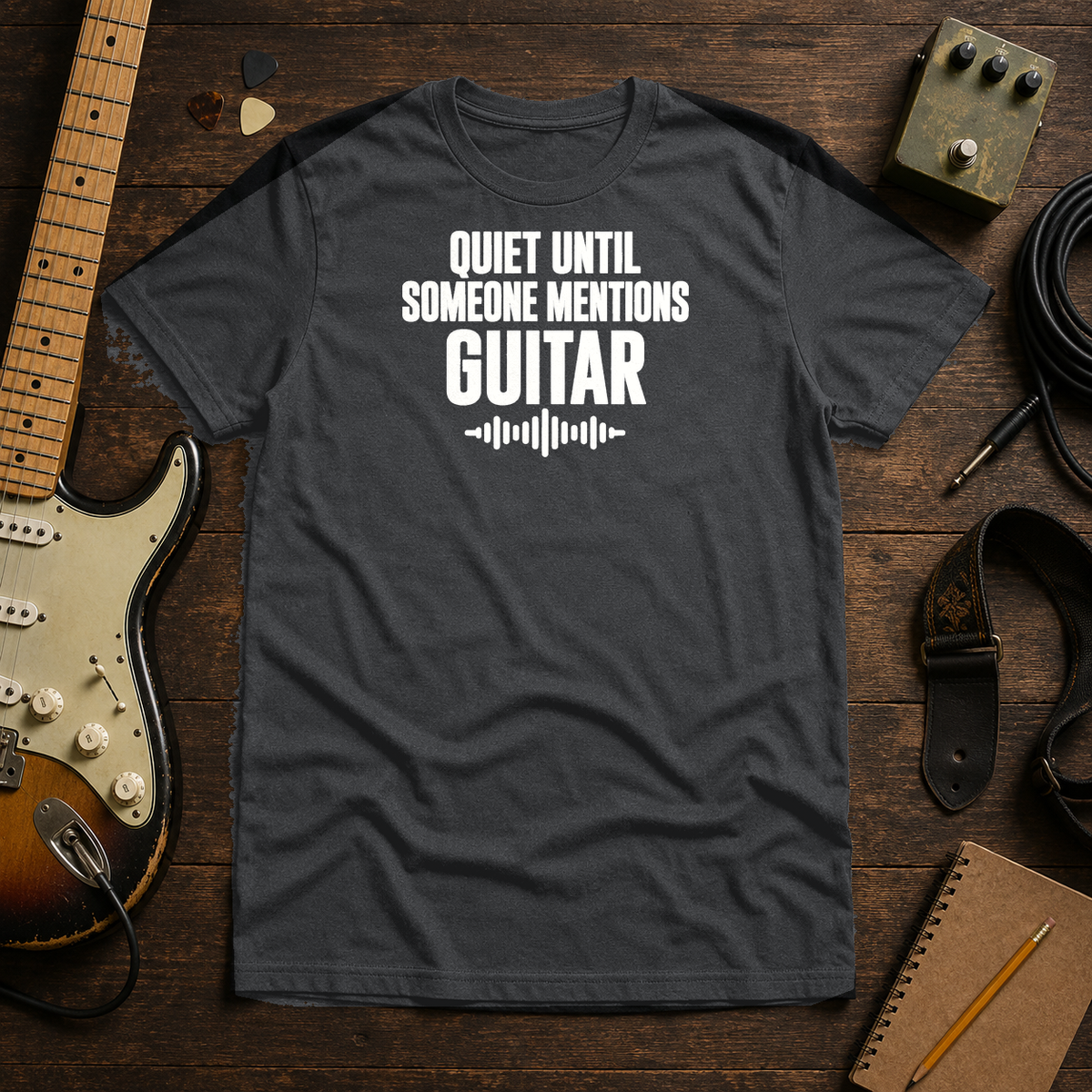Quiet Until Someone Mentions Guitar