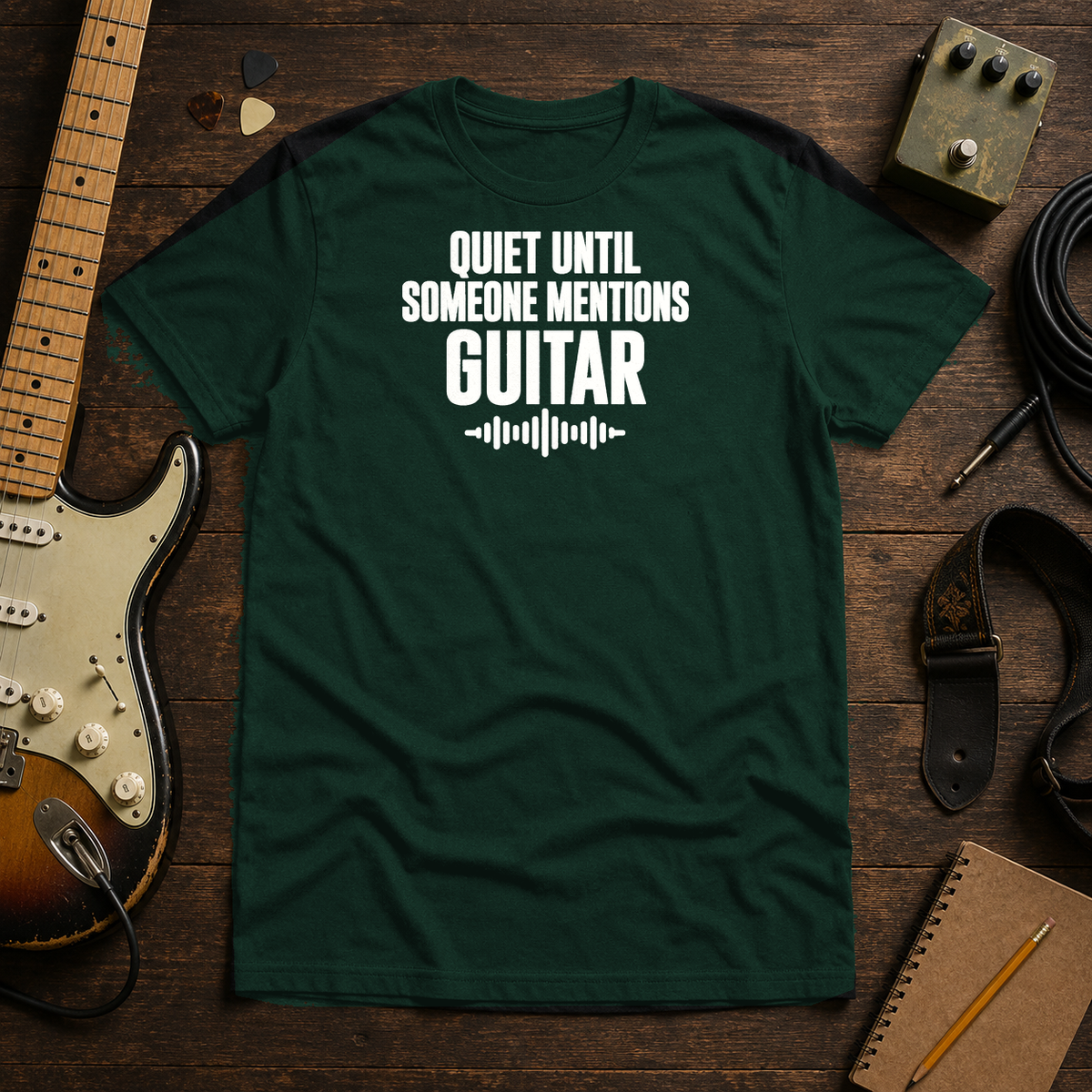 Quiet Until Someone Mentions Guitar