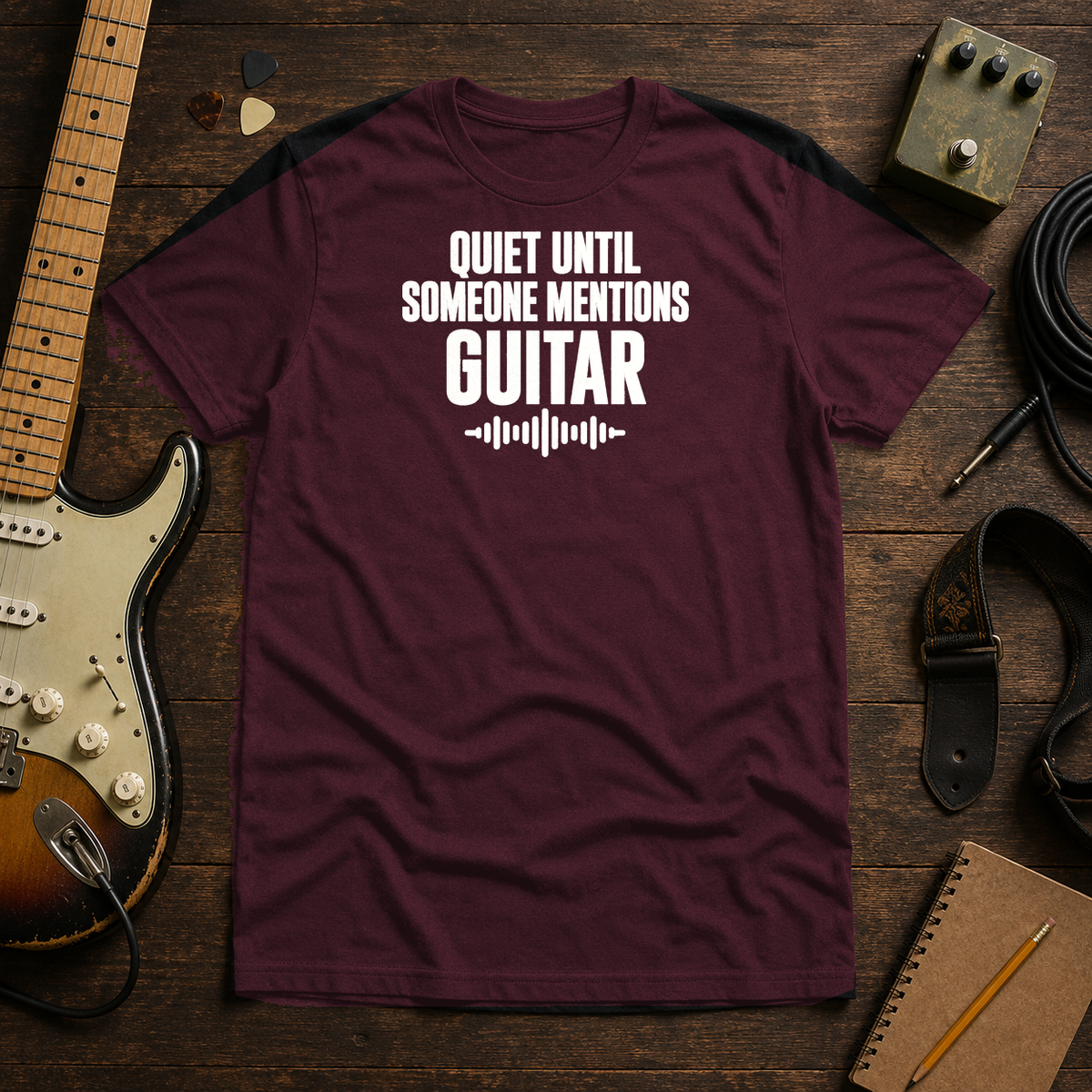 Quiet Until Someone Mentions Guitar