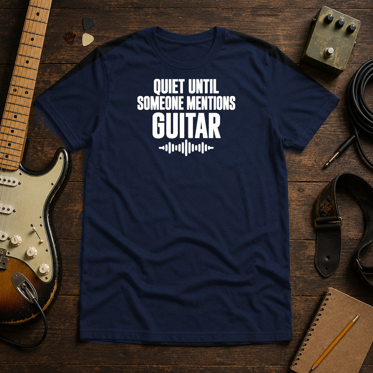Quiet Until Someone Mentions Guitar